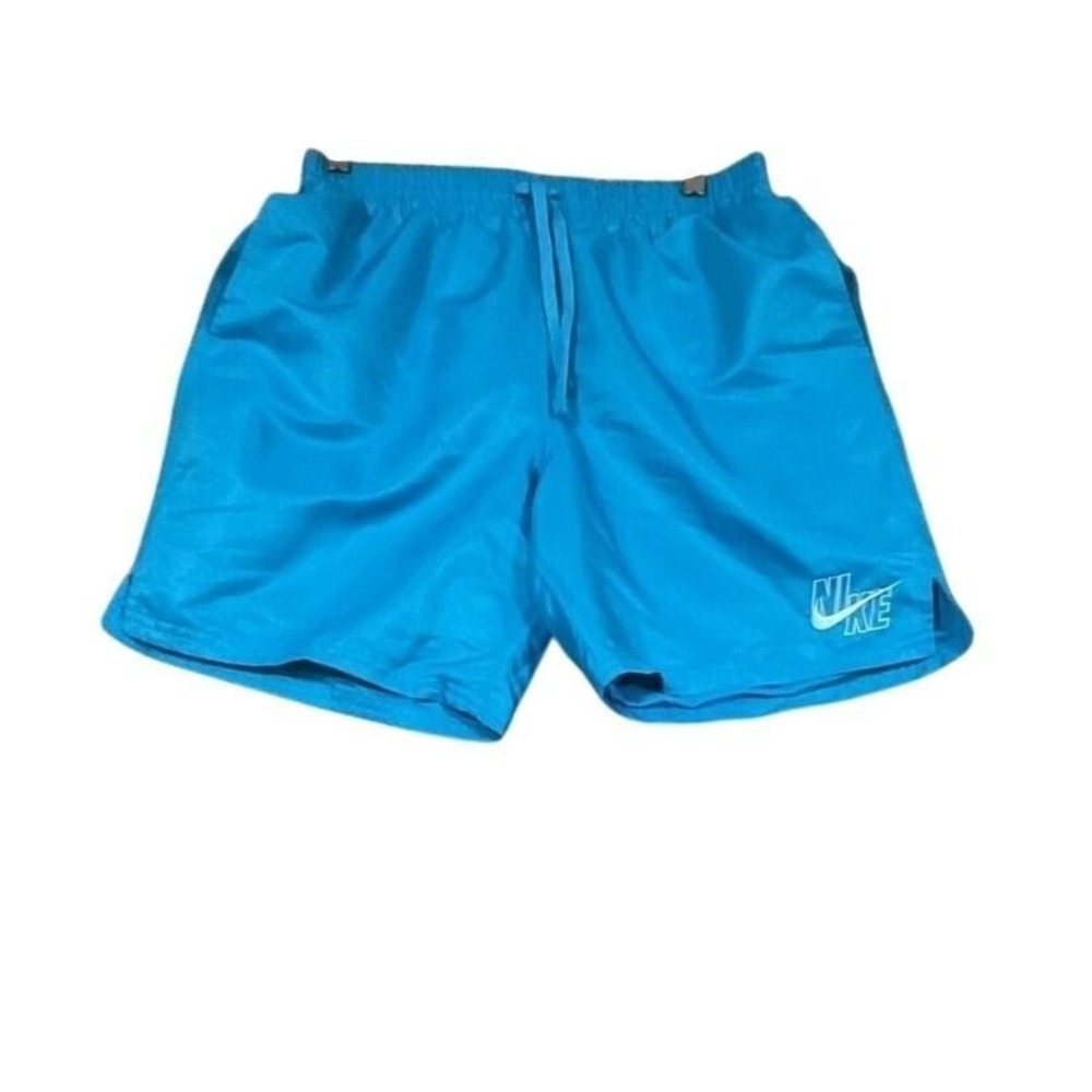 Nike Swim Trunks Mens Medium Blue Excellent 5 Inch Inseam Mesh‎ Lined Drawstring